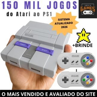 Mini Console Super Nintendo Retro Gamer com 150 Mil Jogos e 2 Controles